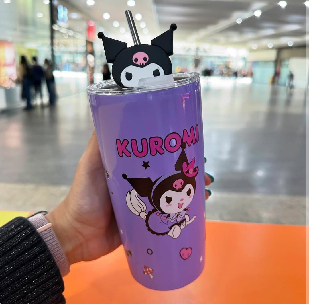 Vaso con tapa kuromi #CodP