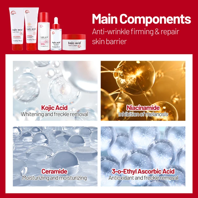 Set 5en1 de cuidado facial Kojic Acid #CodL
