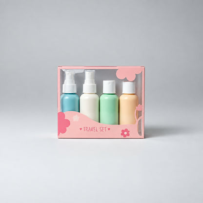Set viajero de 4 botellas cosméticas recargables#CodML