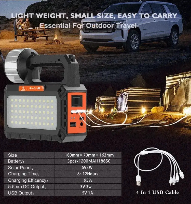 Linterna con carga solar y accesorios #CodFM