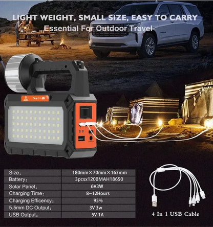 Linterna con carga solar y accesorios #CodFM