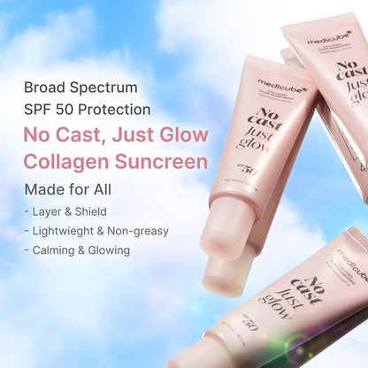 Protector solar Medicube Collagen Glow Sunscreen con SPF 50.