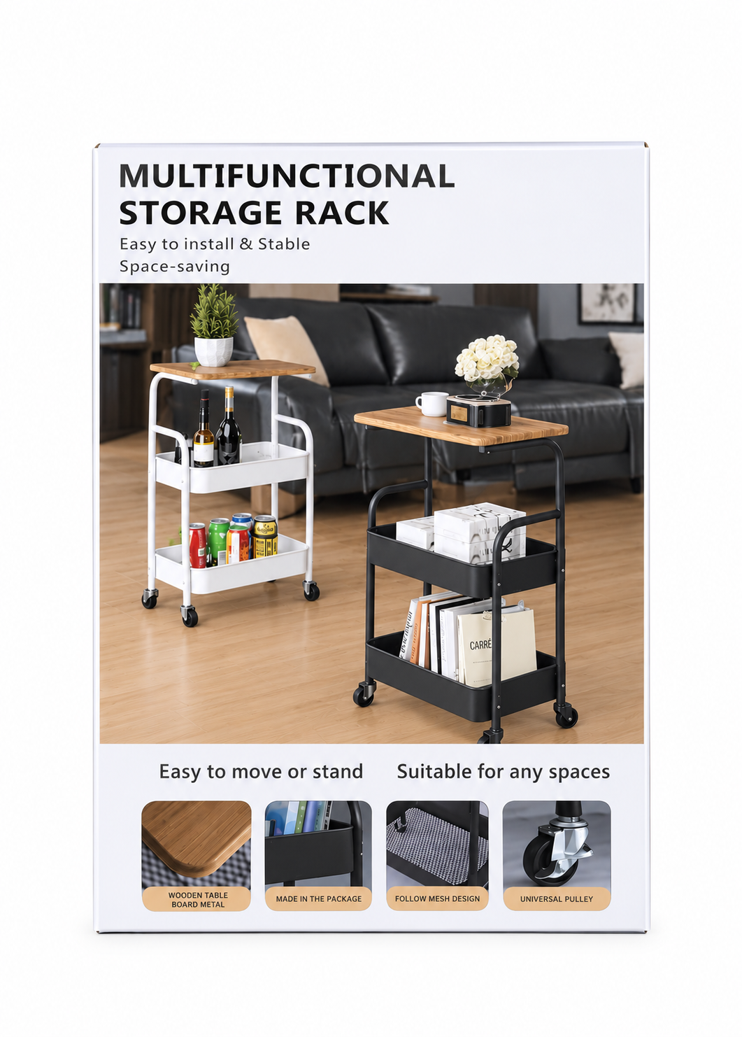 Carrito de almacenamiento de 3 niveles #CODAP