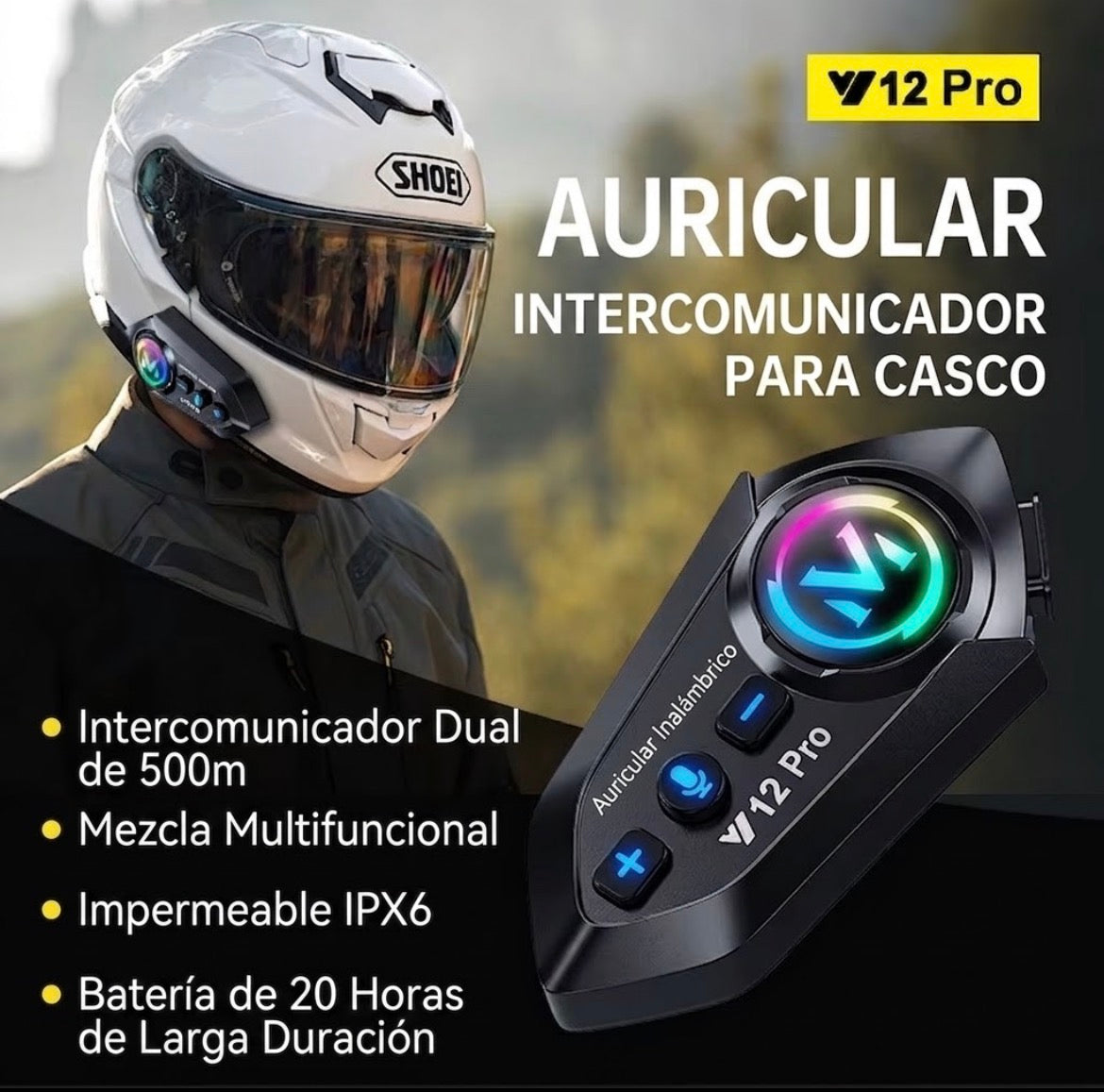Intercomunicador para cascos de moto #CodFM