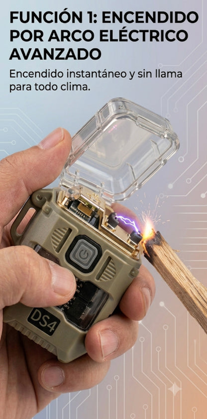 Encendedor eléctrico portátil transparente con linterna #CodFM