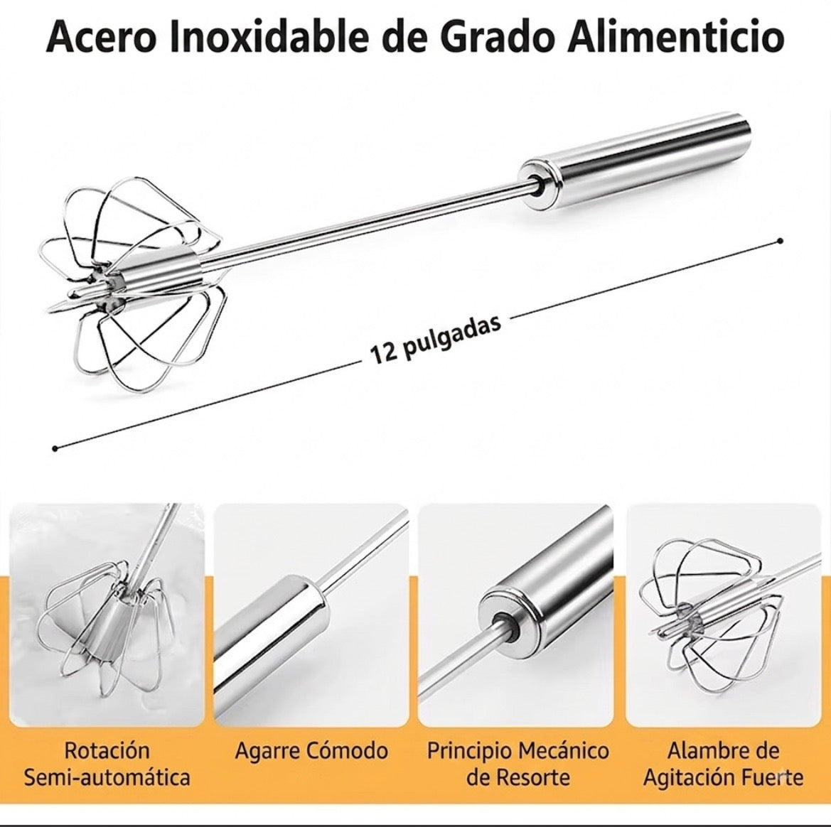 Batidor de acero inoxidable #CodFM