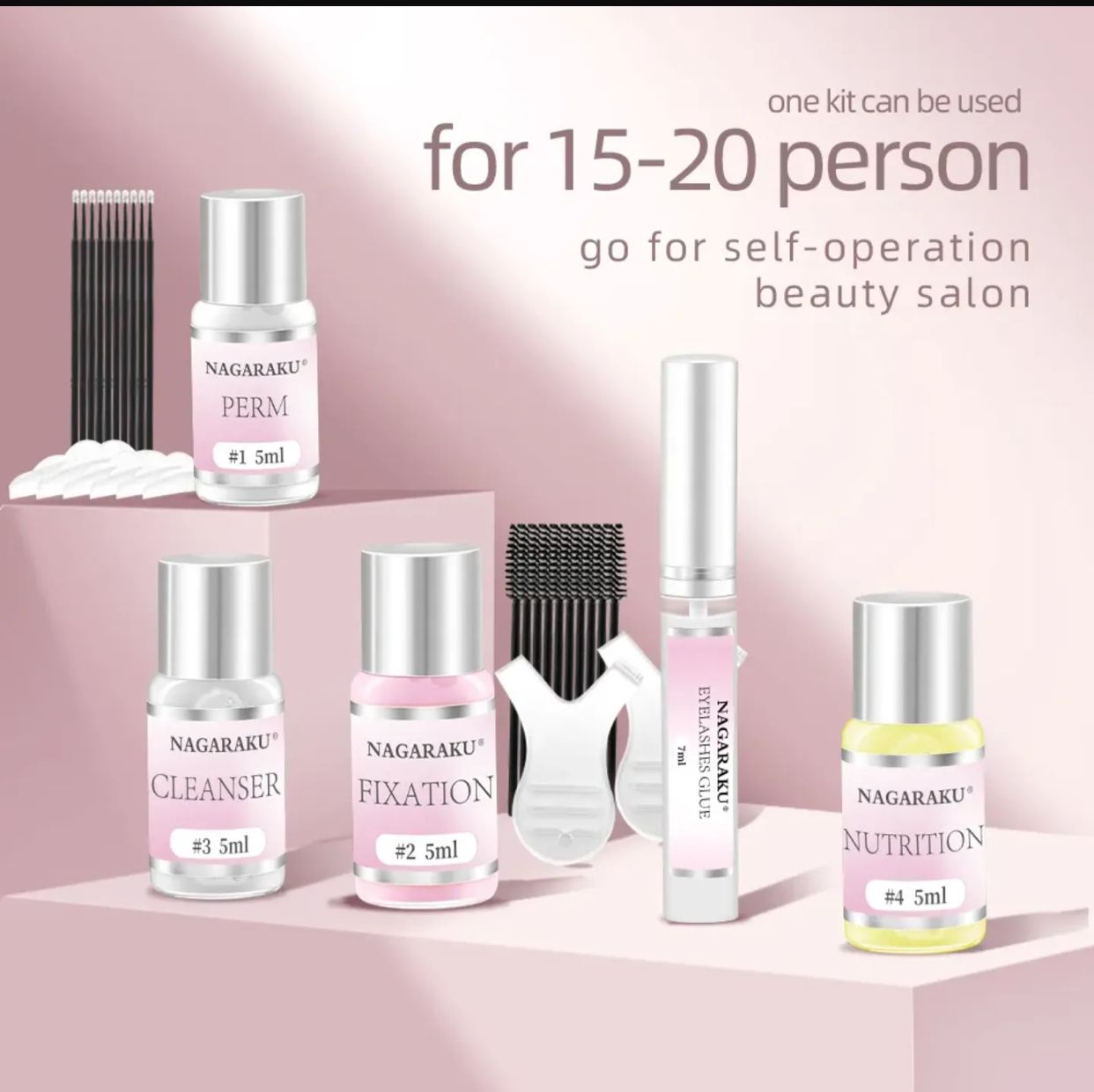 Kit de lifting de pestañas Nagaraku rosa #CodK