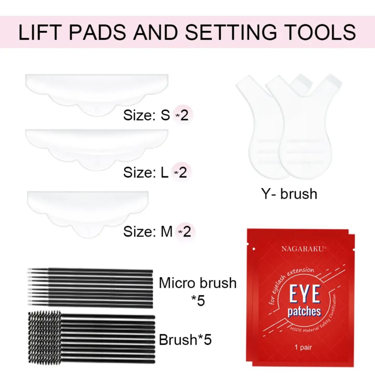 Kit de lifting de pestañas Nagaraku rosa #CodK