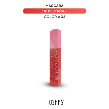 Máscara de pestañas Ushas color rojo #CodO