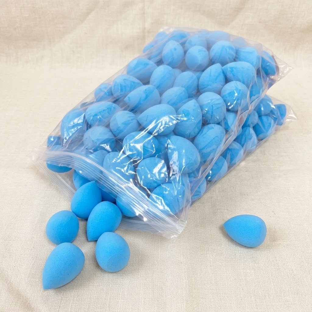 Paquete de 100 esponjas de maquillaje azul #CodP