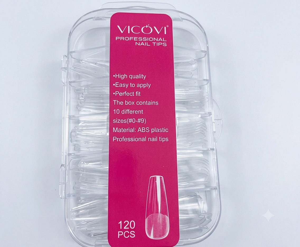 Uñas jelly tips Vicovi Coffin Long 120pzss #CodL