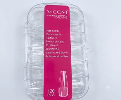 Uñas jelly tips Vicovi Coffin Long 120pzss #CodL