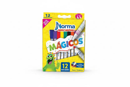Caja de 12 marcadores Mágicos marca Norma #CodAV
