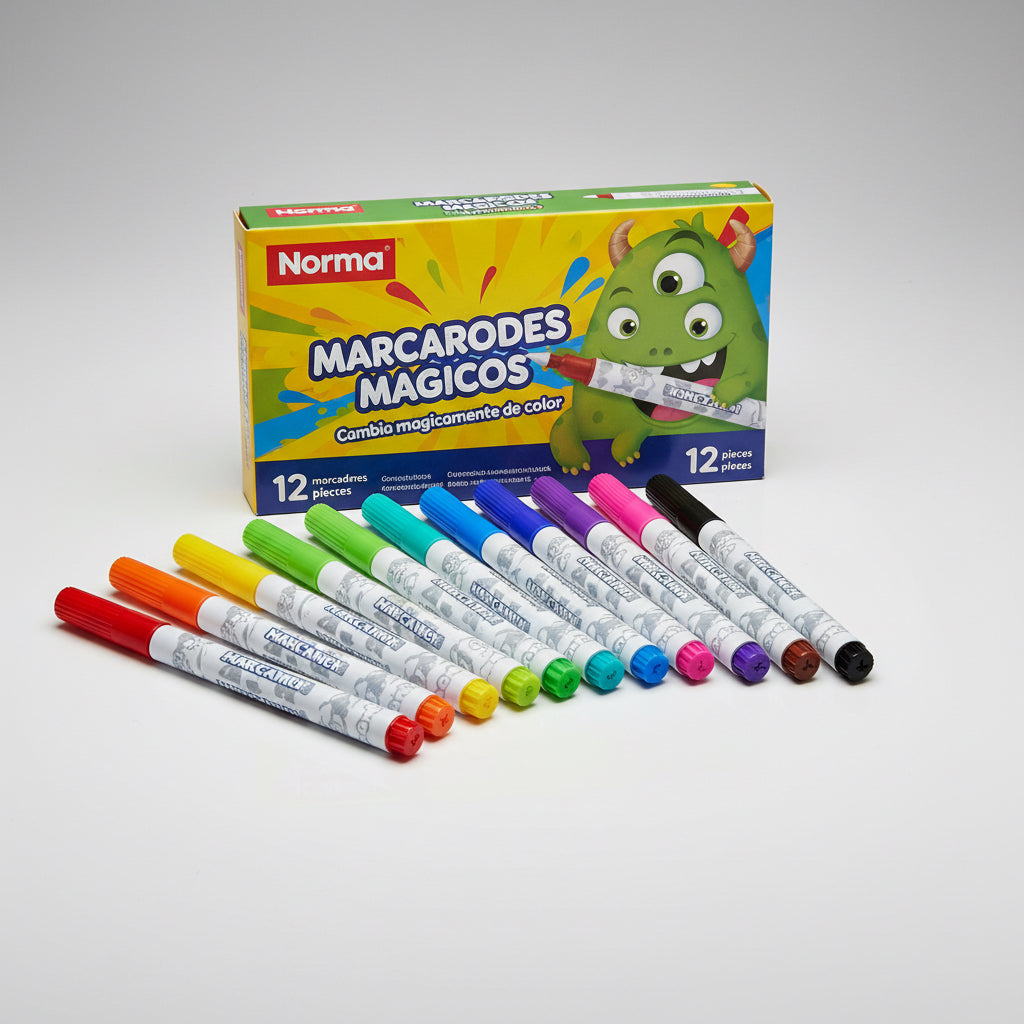 Caja de 12 marcadores Mágicos marca Norma #CodAV