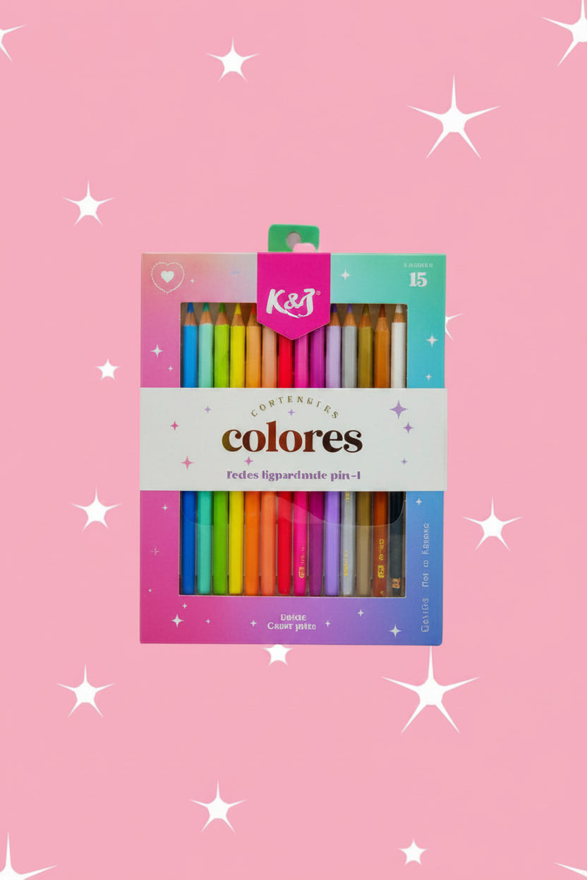 Set de 15 lápices de colores de madera #CodAV