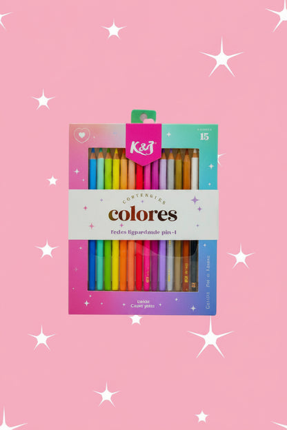 Set de 15 lápices de colores de madera #CodAV