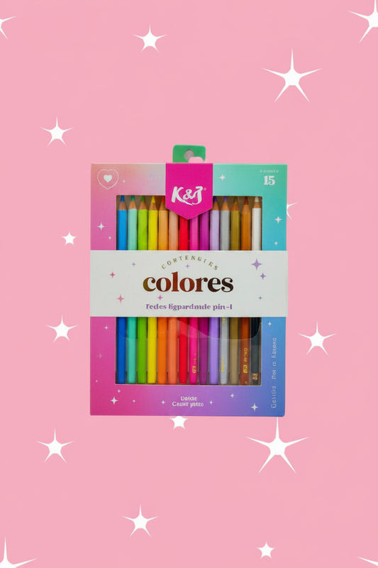 Set de 15 lápices de colores de madera #CodAP