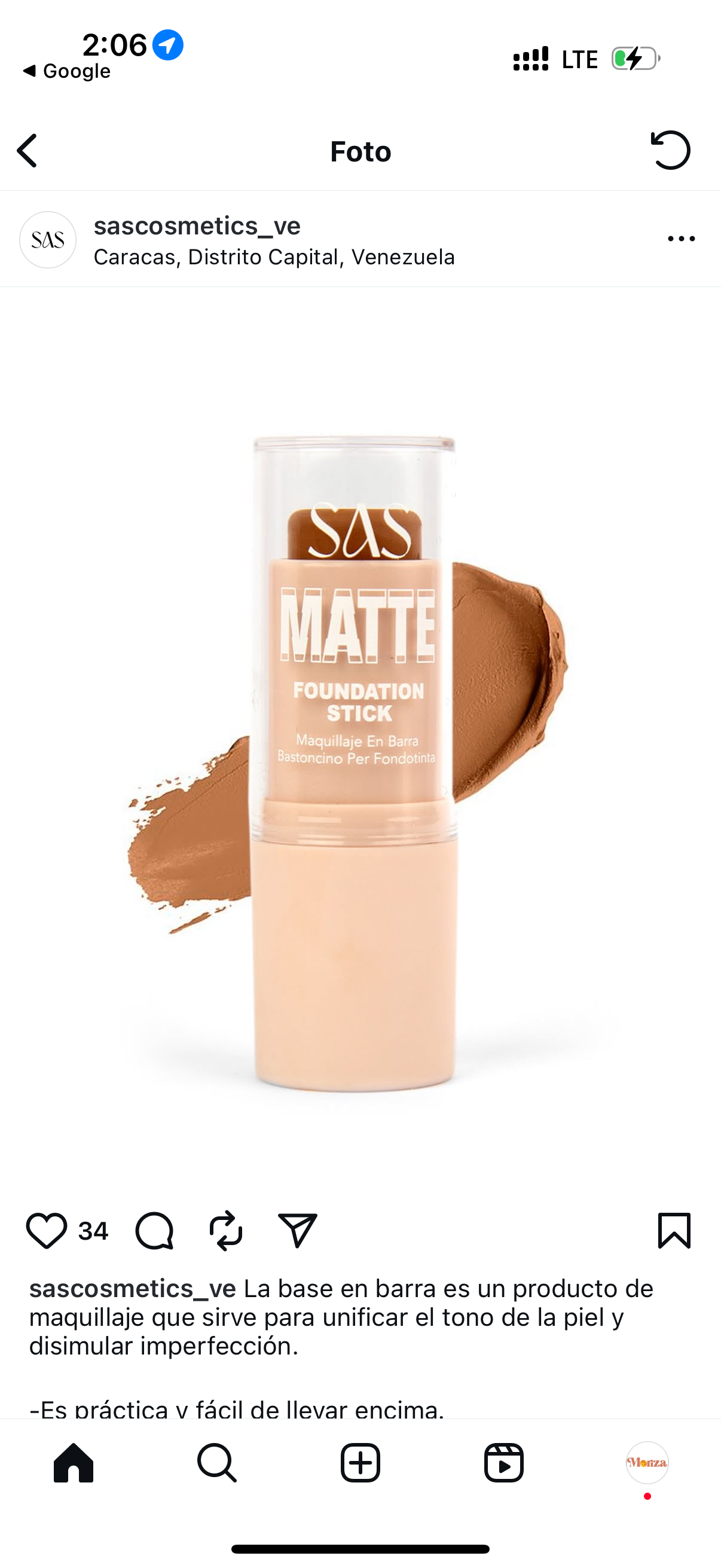 Bronzer en barra SAS #codOF