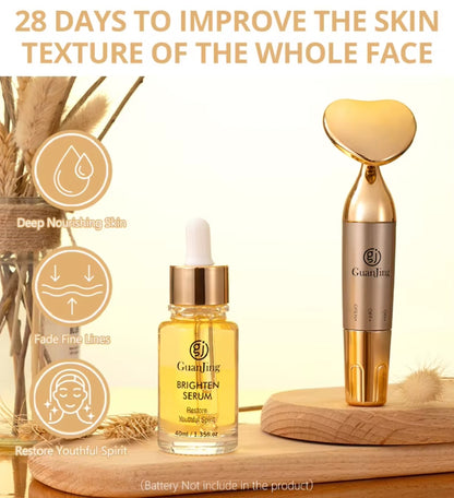Kit masajeador con sérum iluminador nutritivo #CodL