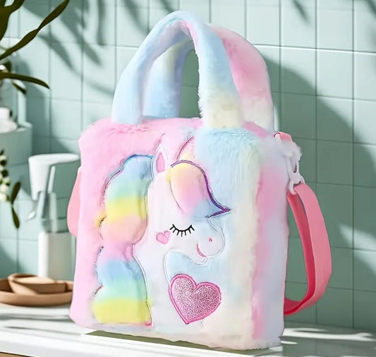 Cartera de peluche unicornio #CodU
