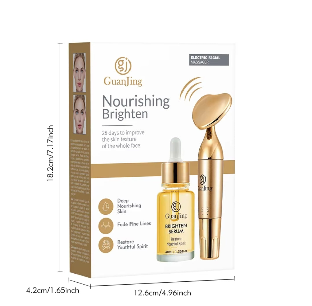 Kit masajeador con sérum iluminador nutritivo #CodL