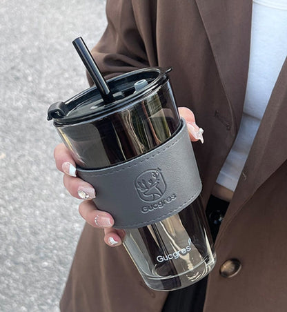 Vasos de vidrio con tapa #CodP