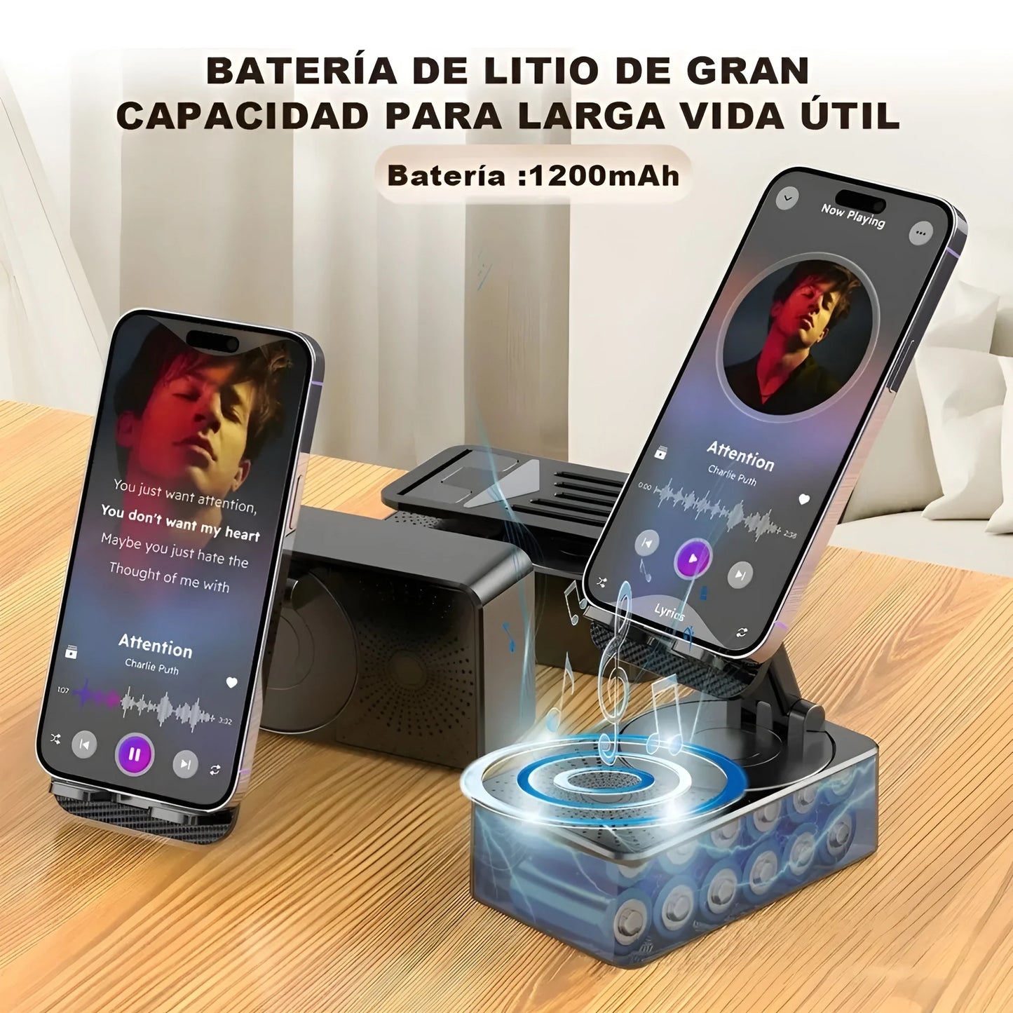 Parlante Altavoz Bluetooth Audio Inducción Inalámbrico 5 En 1 #CodTN